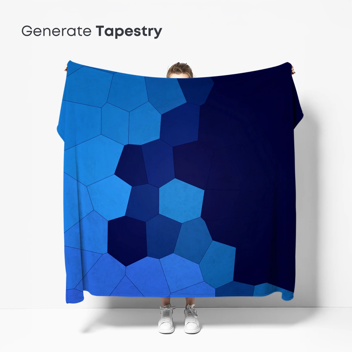 Blue Hexagon Symphony: Geometric Depth - Image 5