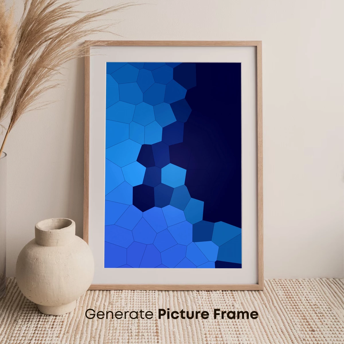 Blue Hexagon Symphony: Geometric Depth - Image 7