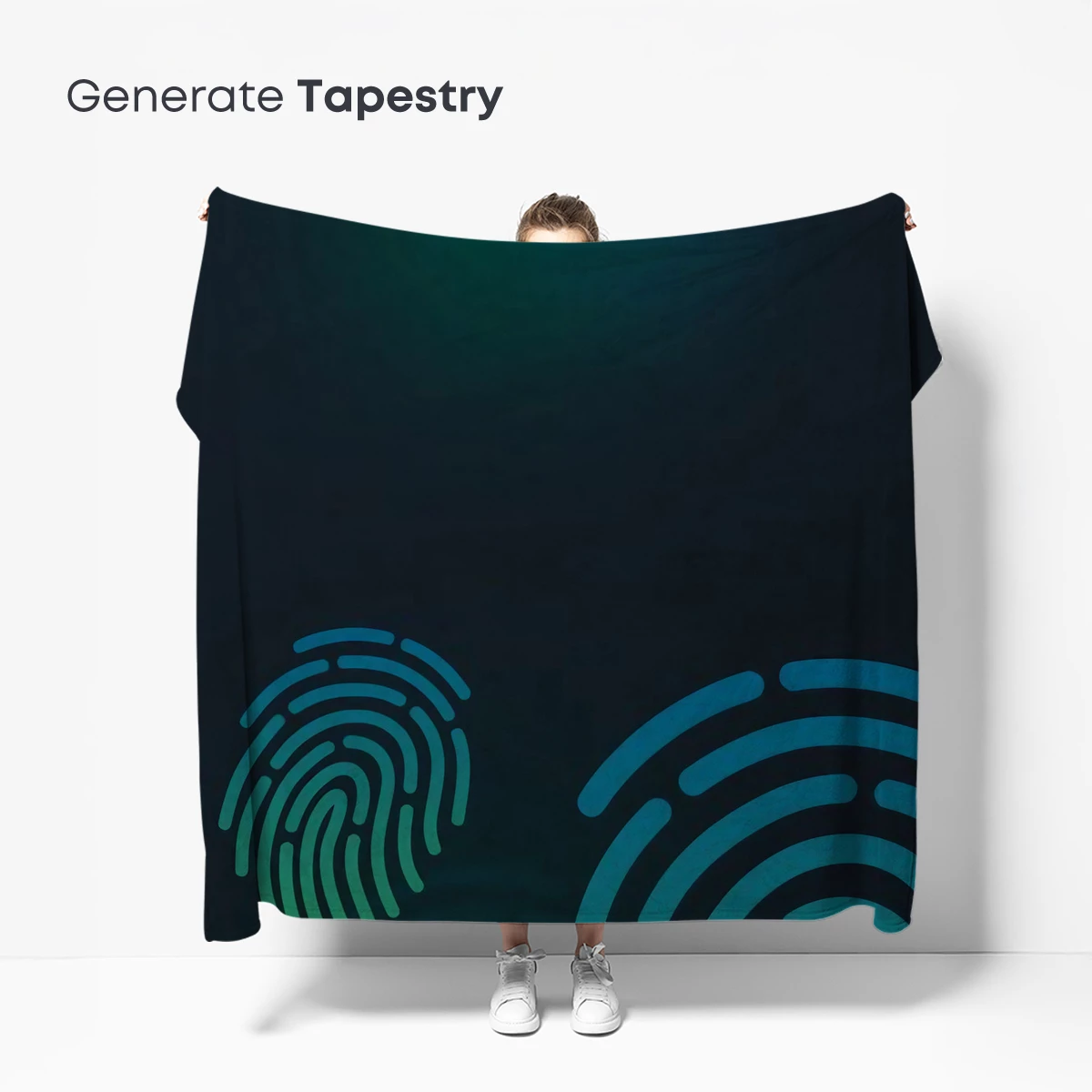 Fingerprint Odyssey: Teal Whirls in the Abyss - Image 5