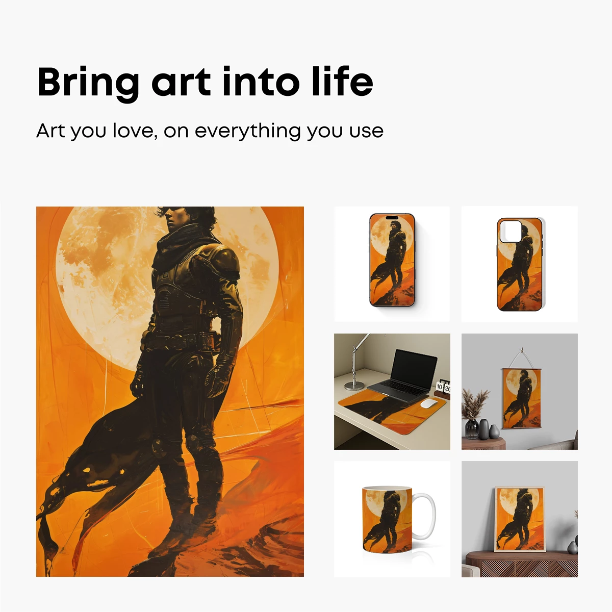 Desert Guardian: Futuristic Warrior Under the Crimson Moon - Image 2