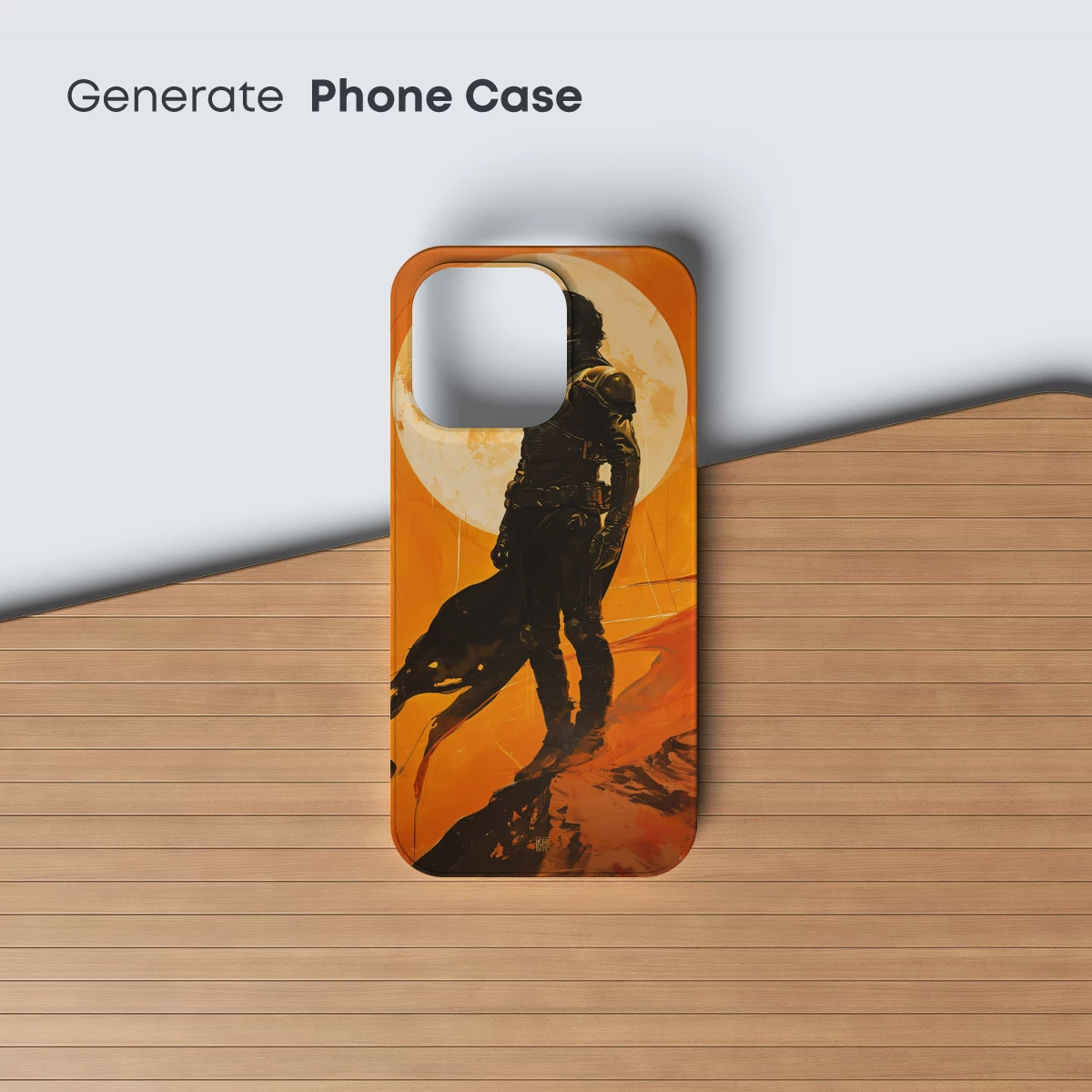 Desert Guardian: Futuristic Warrior Under the Crimson Moon - Image 3