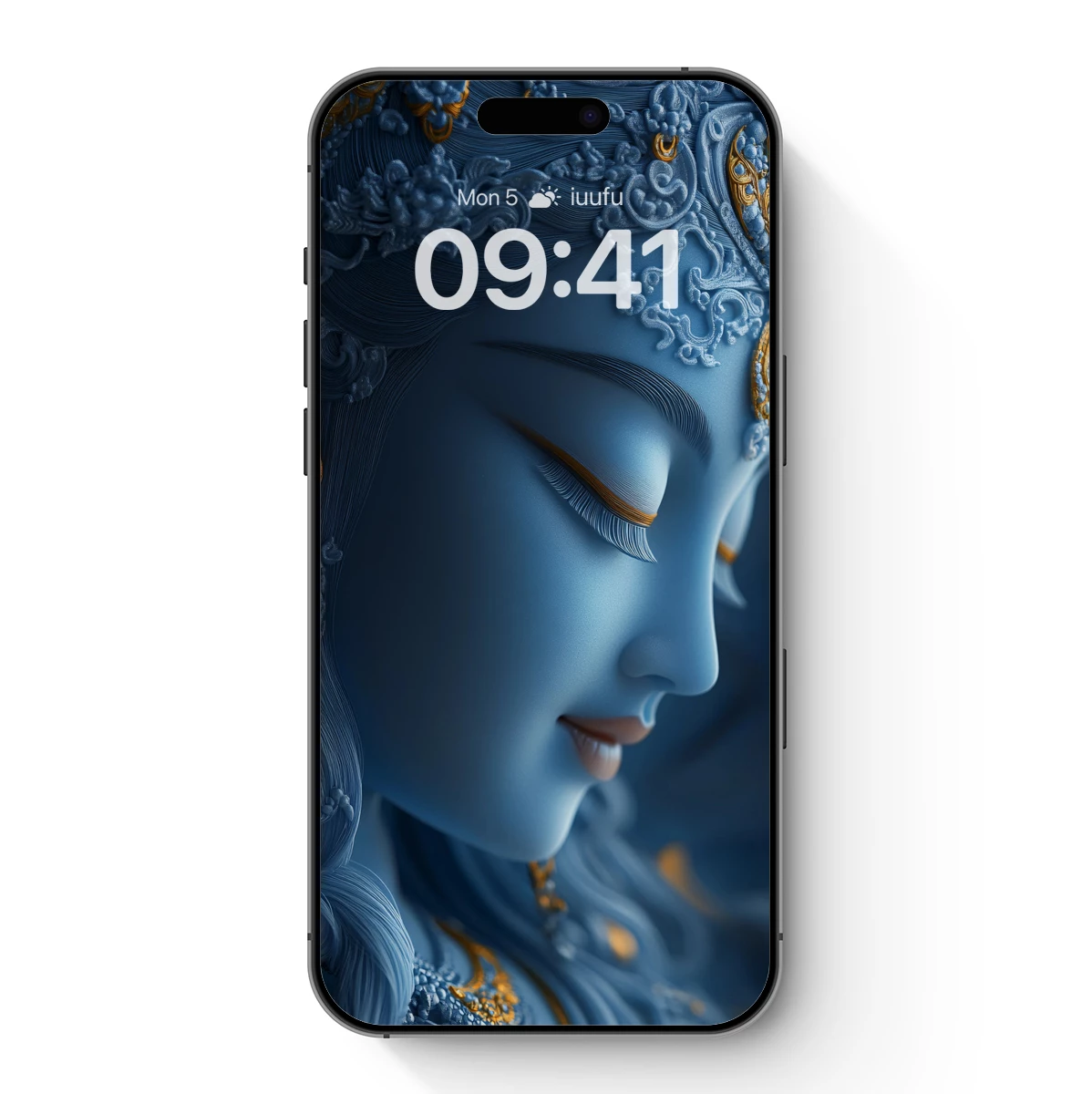 Ethereal Blue Serenity: Divine Sculpture in Dreamlike Detail