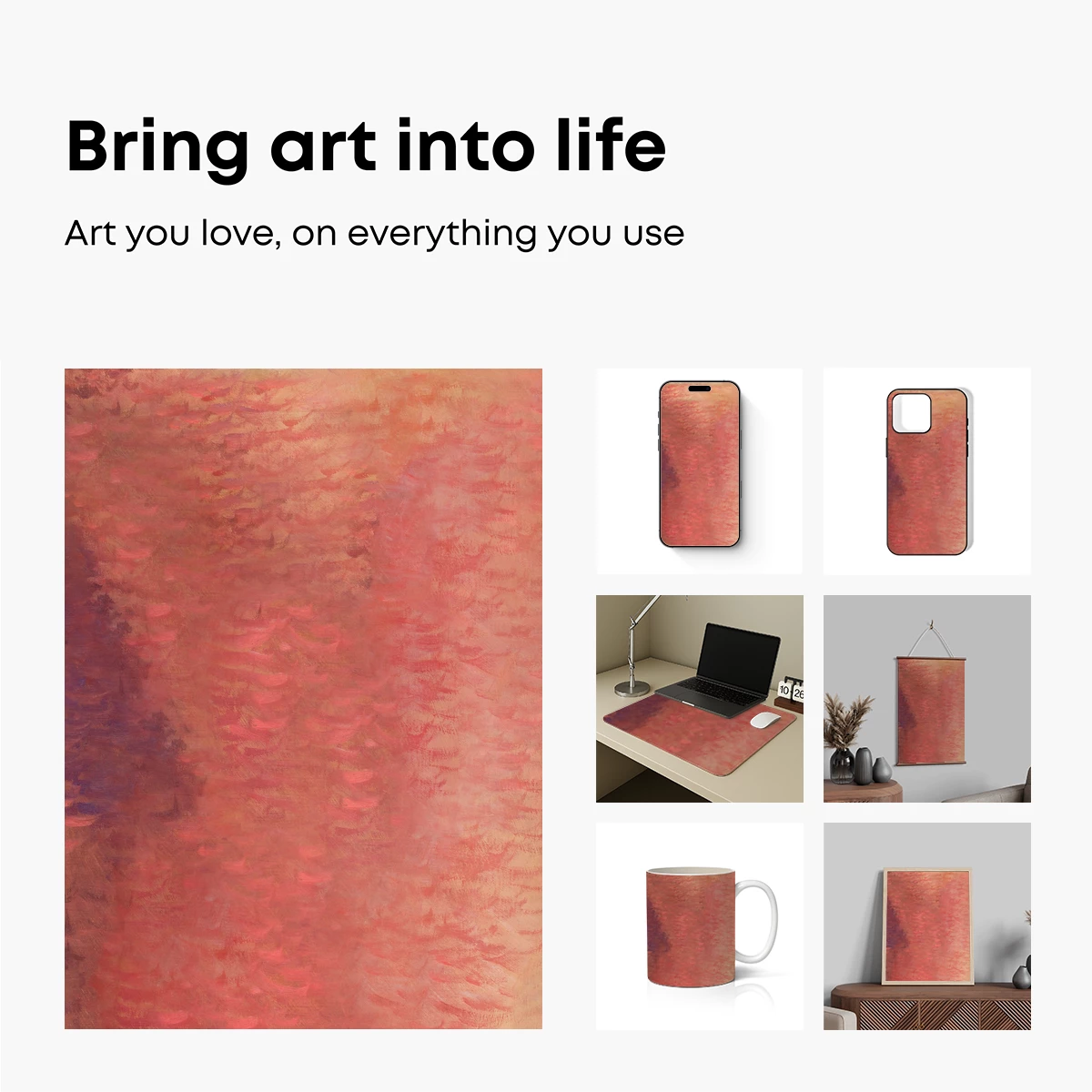 Crimson Whispers: Abstract Brushstrokes in Harmony