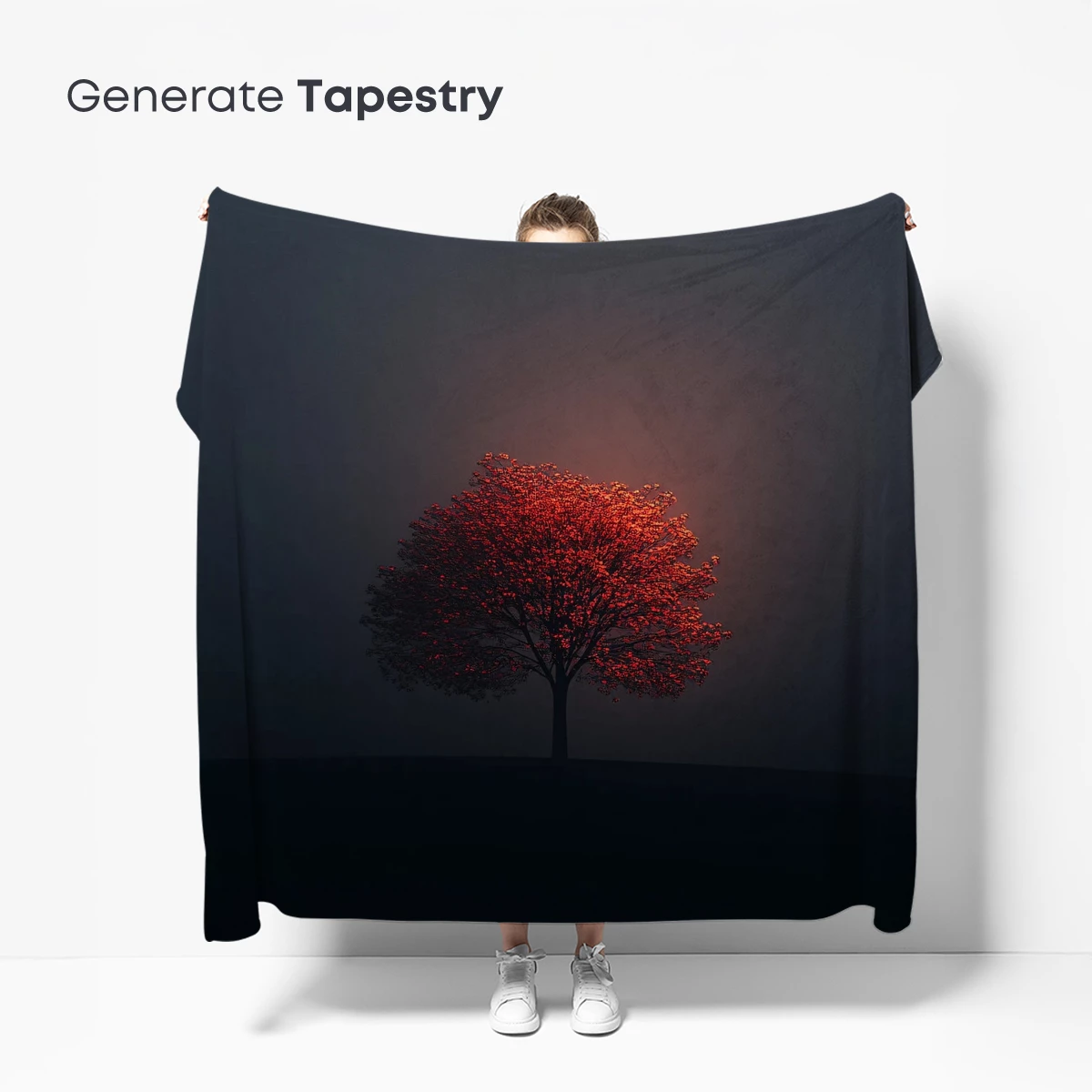 Glowing Ember Tree in Misty Night - Image 5