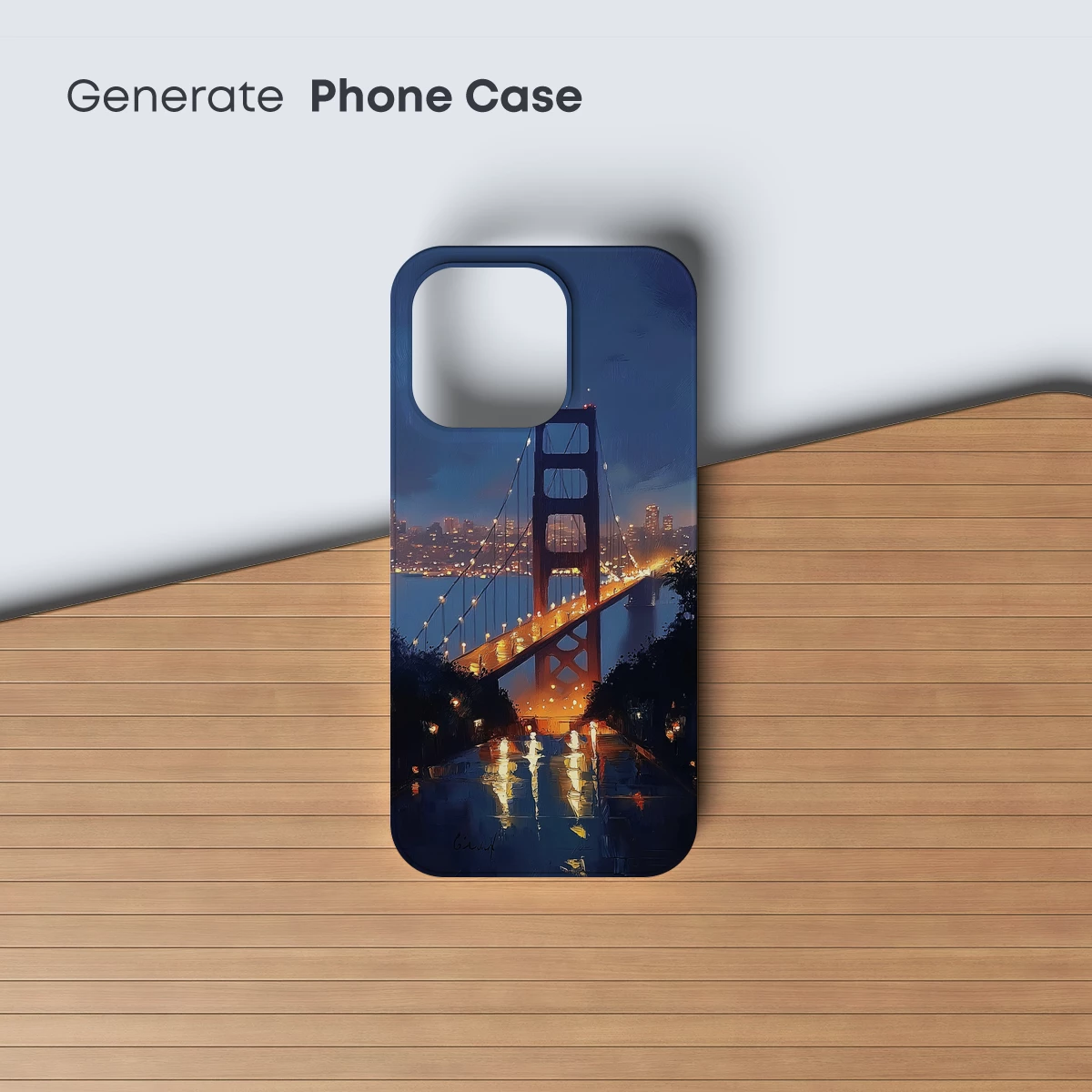 Golden Twilight Bridge: Impressionist City Glow - Image 3