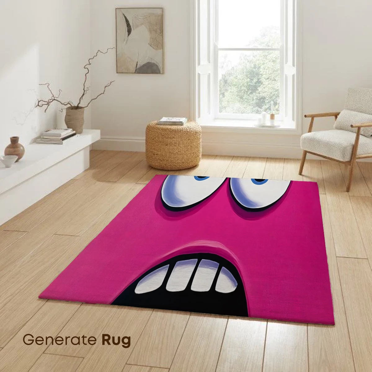 Bold Pink Face: Cartoonish Surprise Expression - Image 6