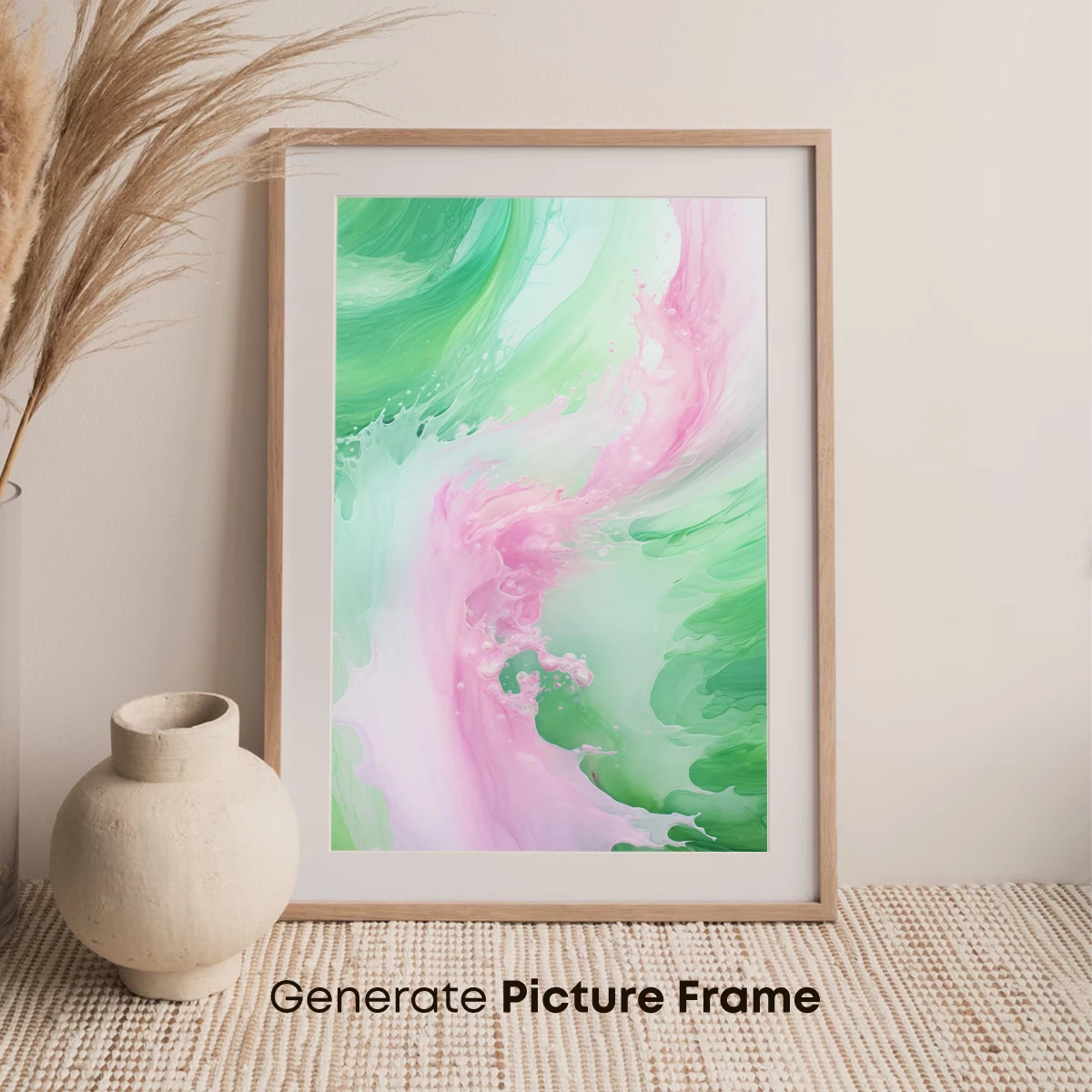 Ethereal Green and Pink Swirls - Image 7