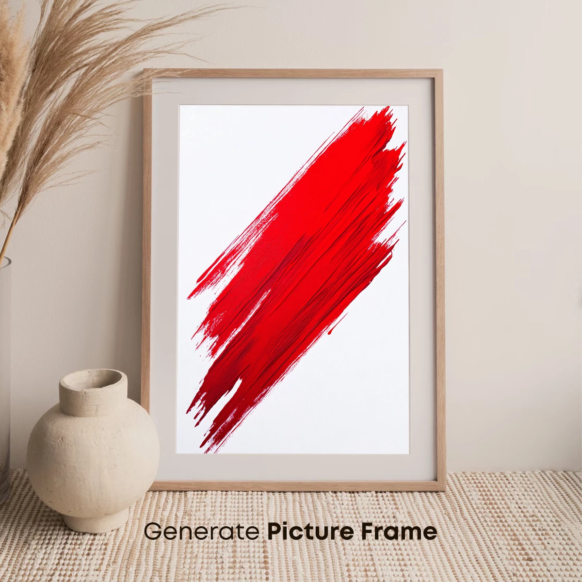 Bold Red Brushstroke: Abstract Artistry - Image 7