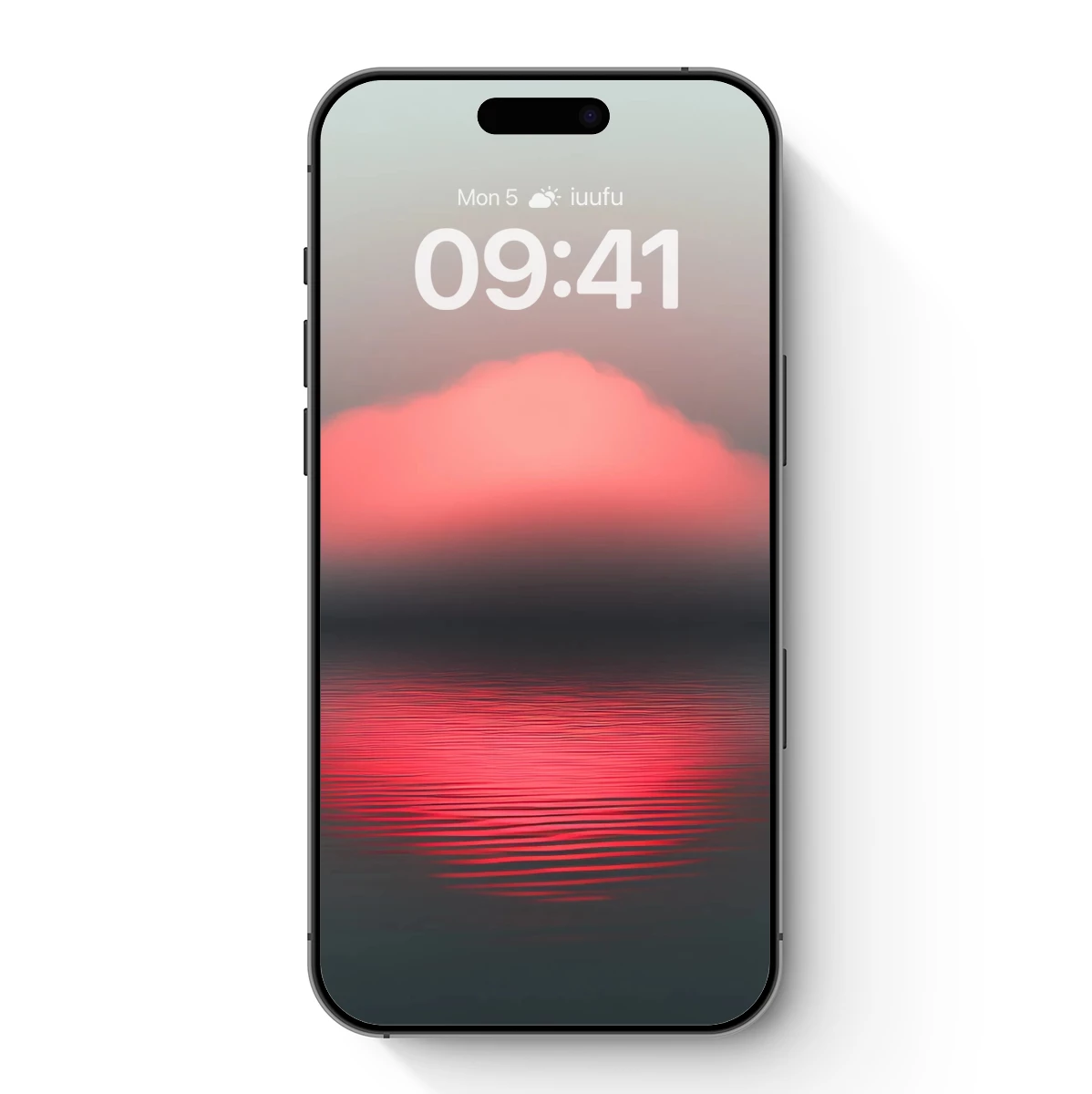 Ethereal Dawn Reflection: Blurred Mountain Silhouette