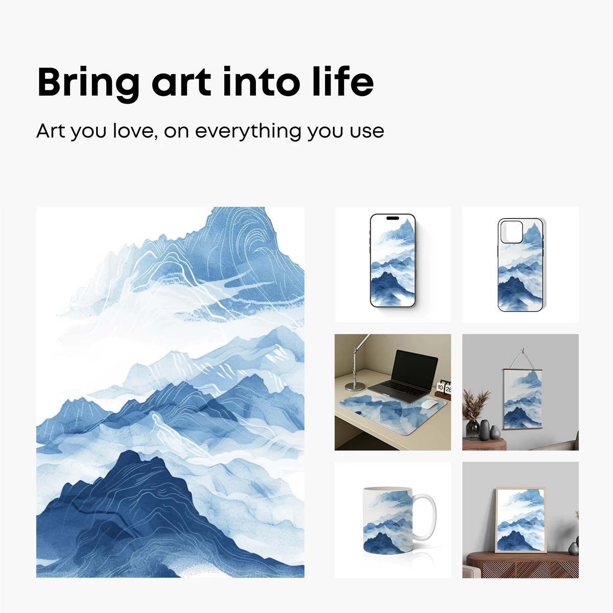 Ethereal Mountain Layers: A Watercolor Odyssey - Image 2