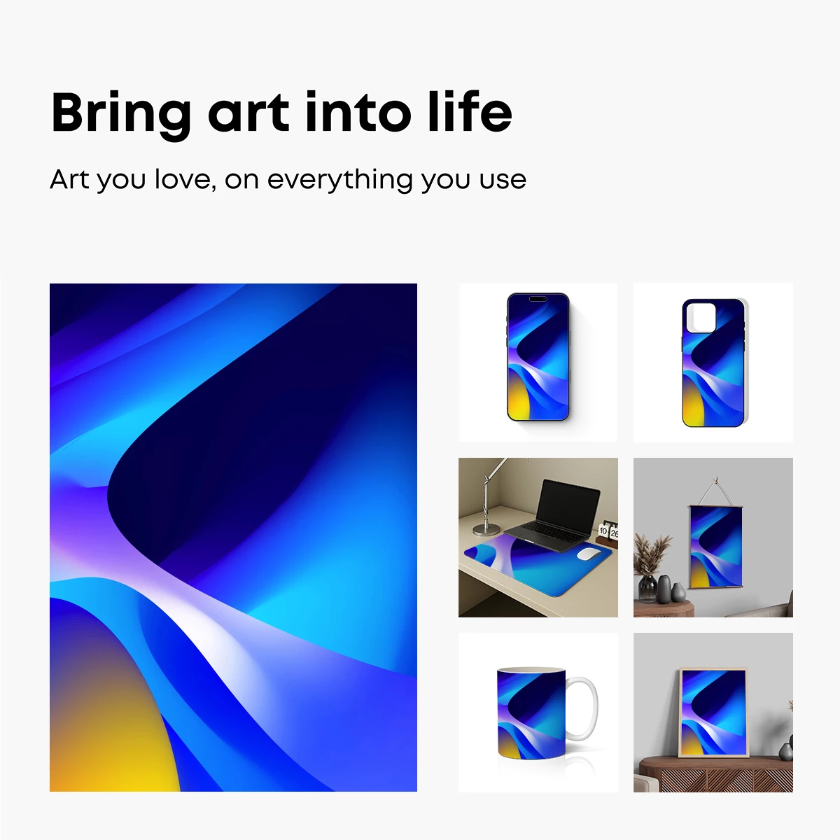 Fluid Blue Symphony: Abstract Waves in Motion - Image 2