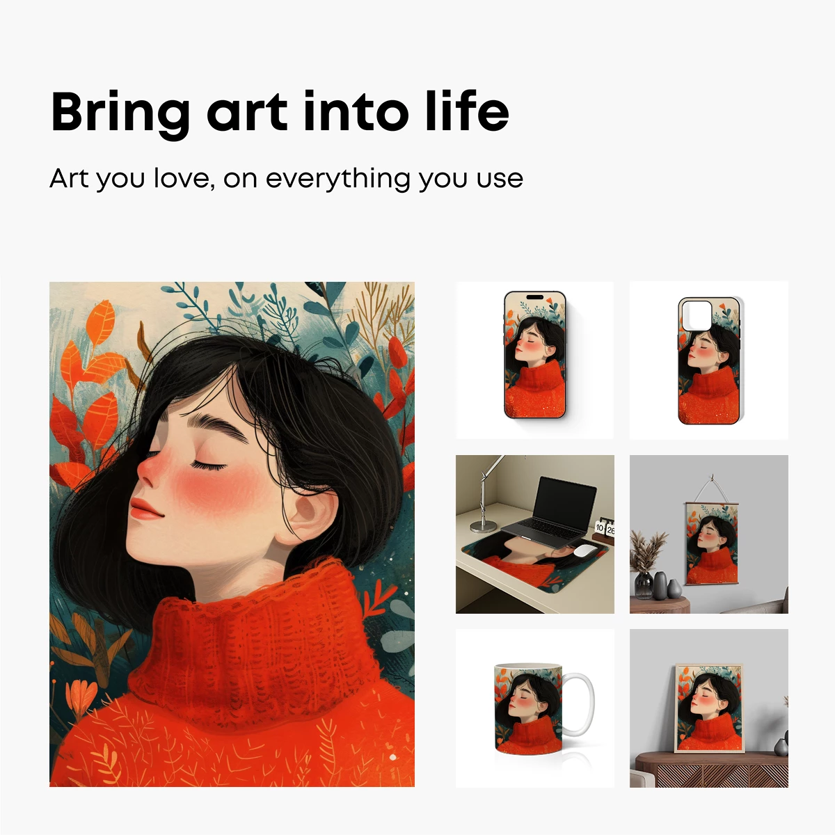Autumn Bliss: Serene Portrait in Warm Tones - Image 2