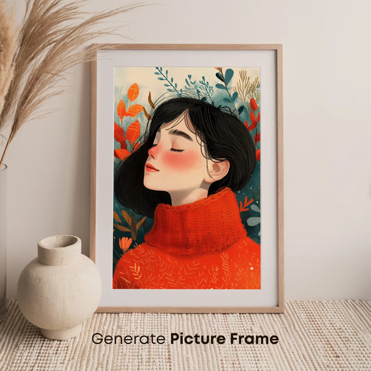 Autumn Bliss: Serene Portrait in Warm Tones - Image 7