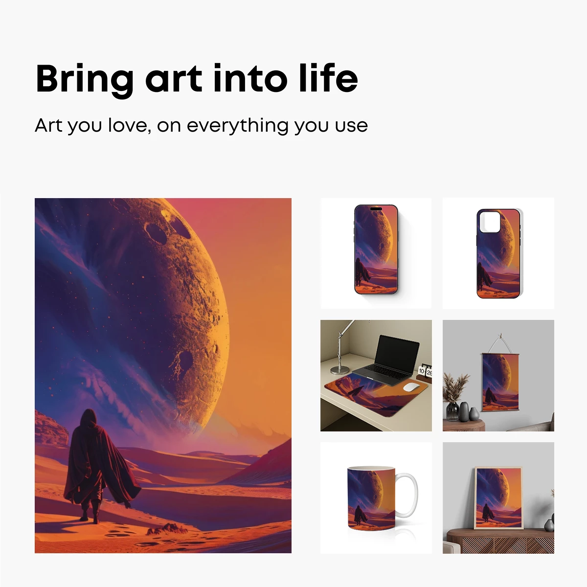 Desert Wanderer Under a Giant Moon - Image 2