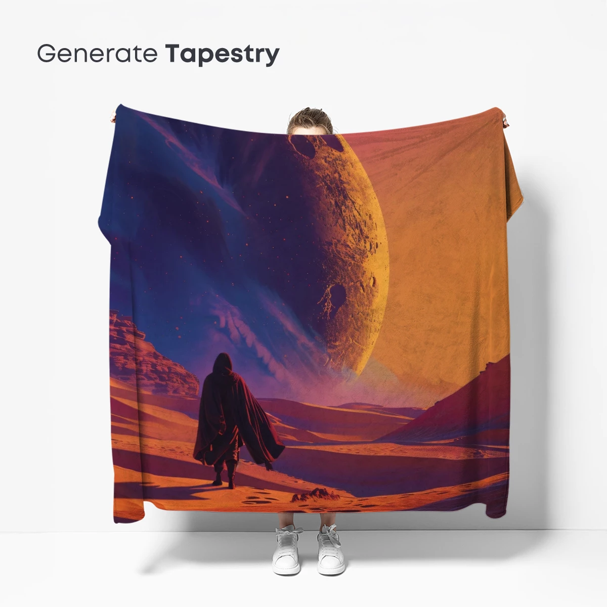 Desert Wanderer Under a Giant Moon - Image 5