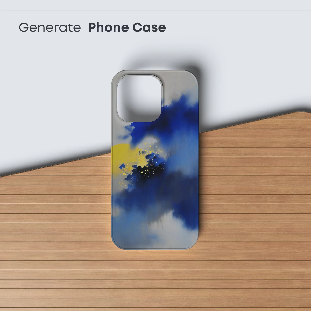 Eclipse of Serenity: Blue and Gold Abstract Harmony - Image 3