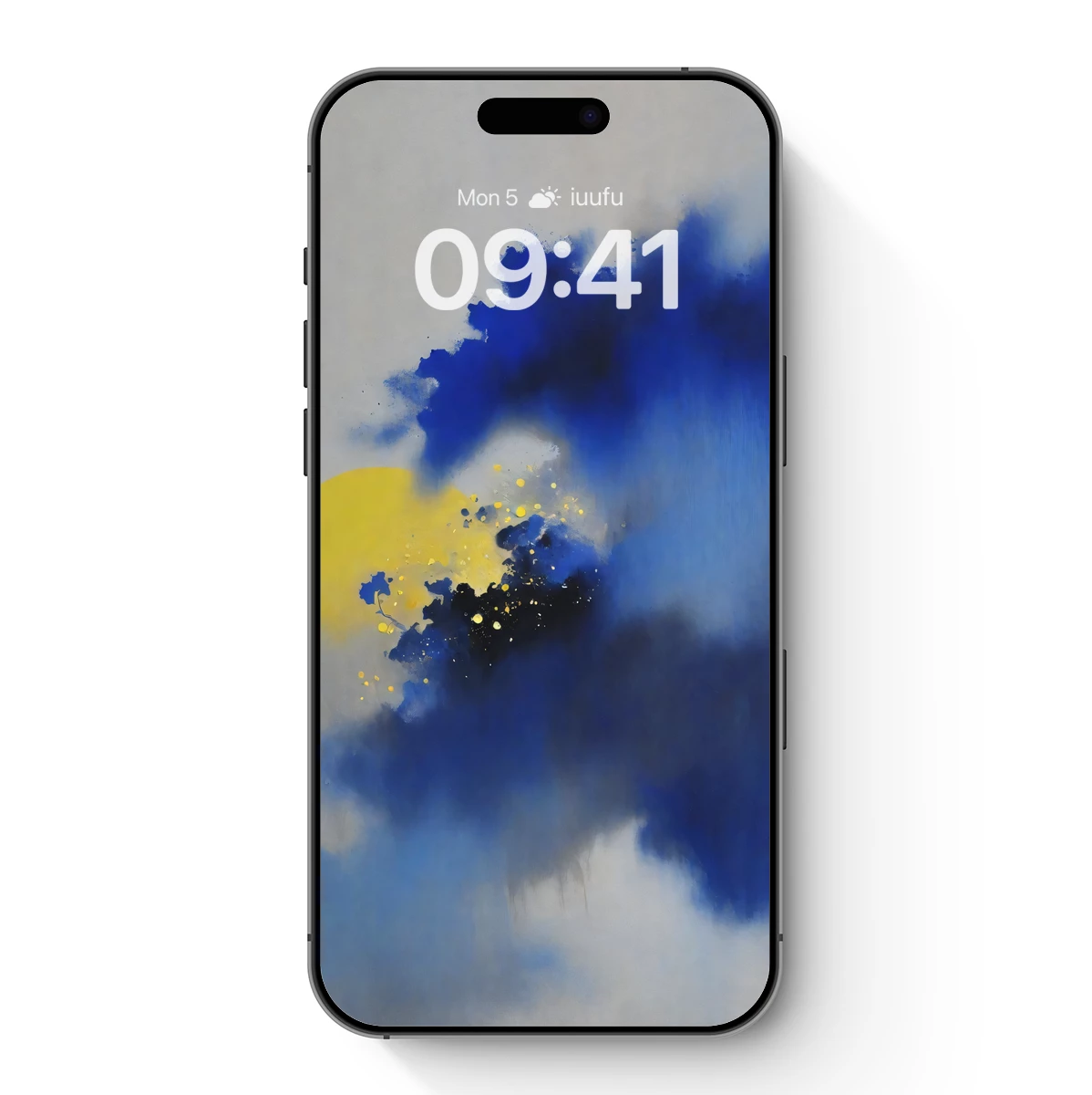 Eclipse of Serenity: Blue and Gold Abstract Harmony