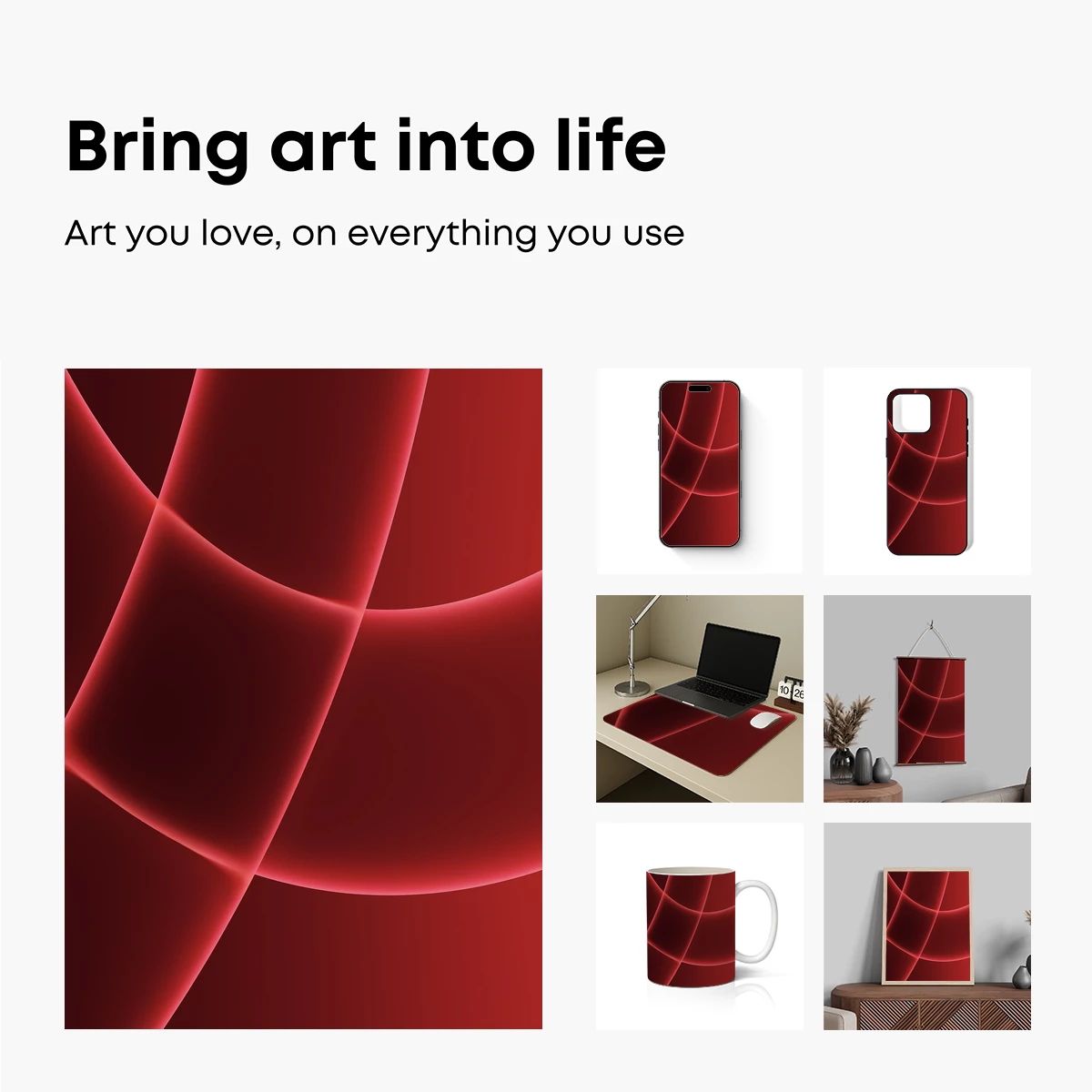 Crimson Curves: A Dance of Abstract Elegance - Image 2