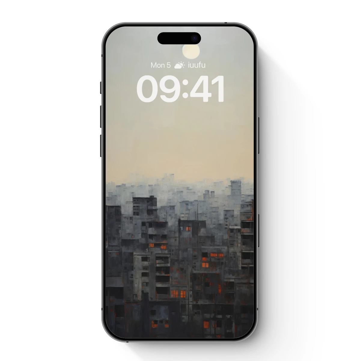 Moonlit Urban Solitude: A Glimmer of Warmth in Cool Gray