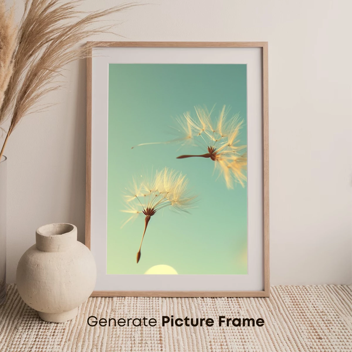 Dandelion Dreams: Ethereal Flight Against Sunset Skies - Image 7