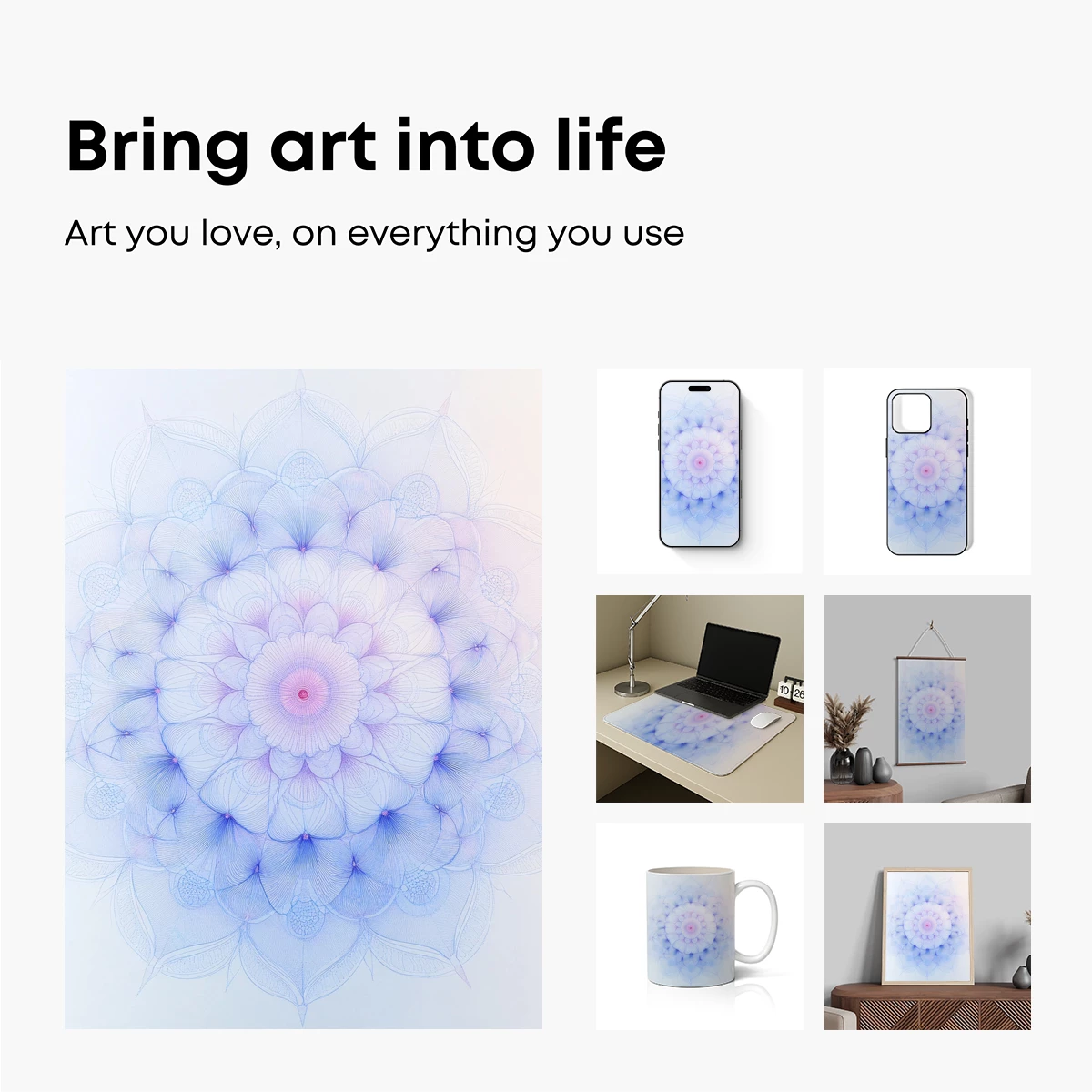 Ethereal Mandala Bloom: Digital Floral Harmony