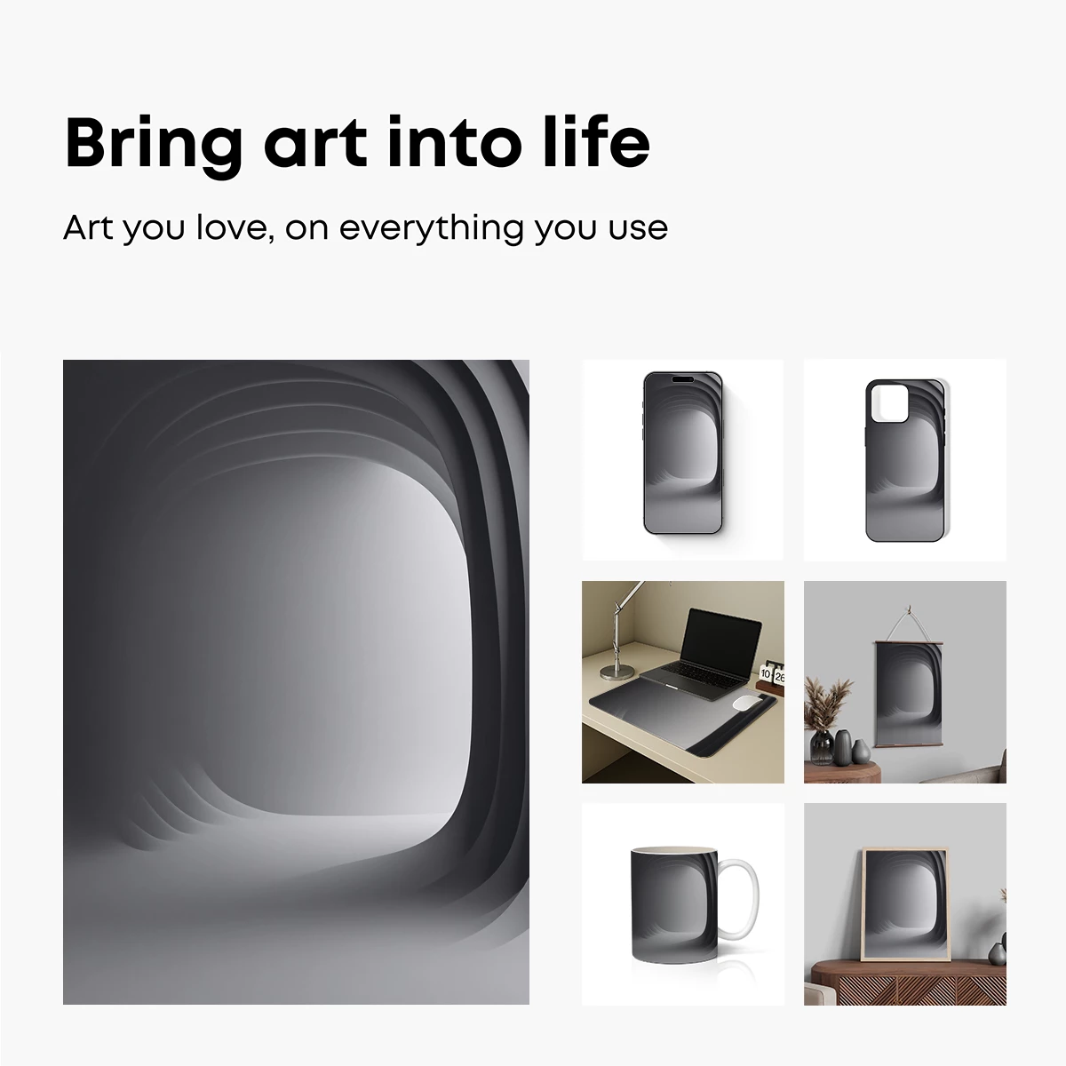 Ethereal Gray Waves: A Study in Depth and Shadow