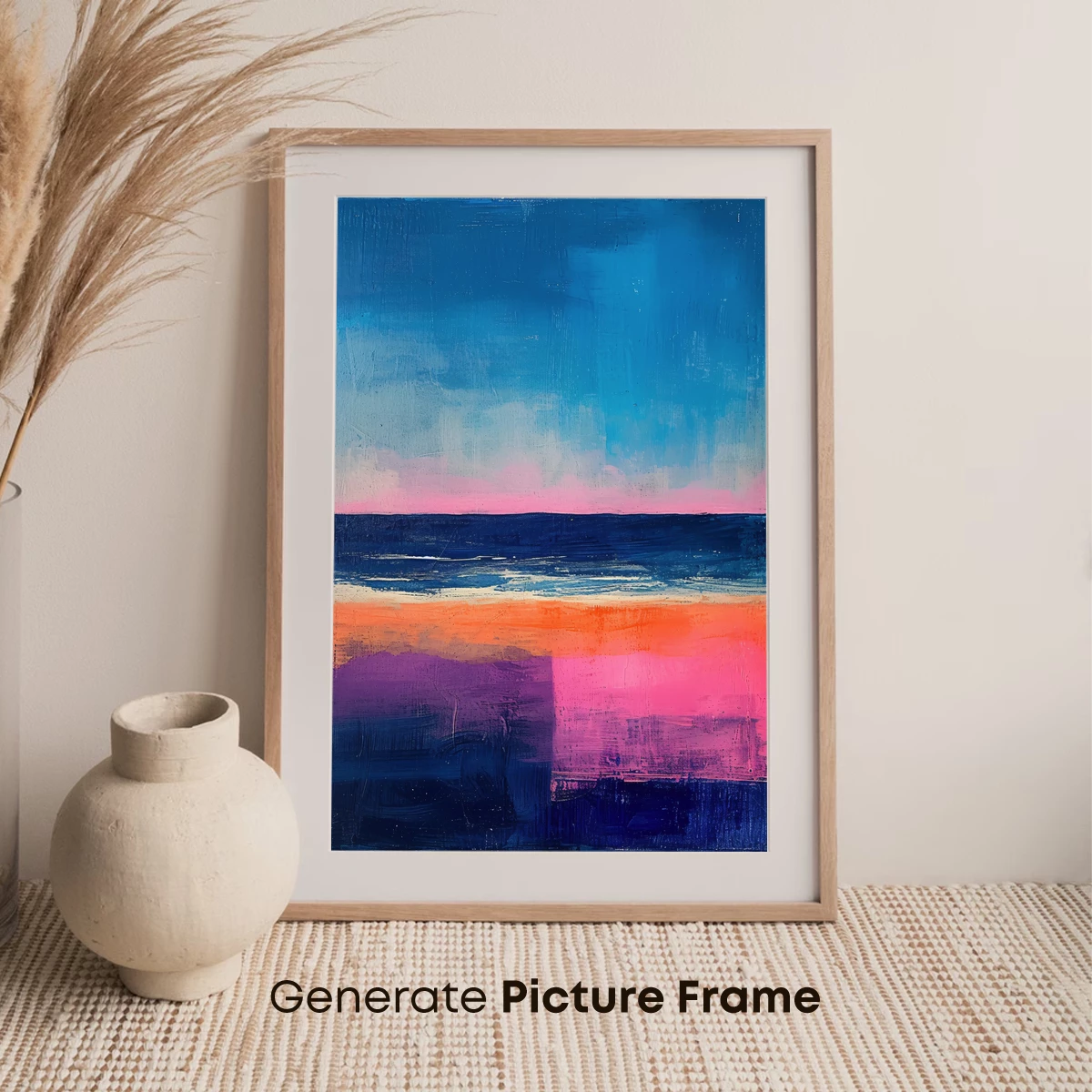 Abstract Horizon Fusion: Colorful Brushstrokes at Dusk - Image 7