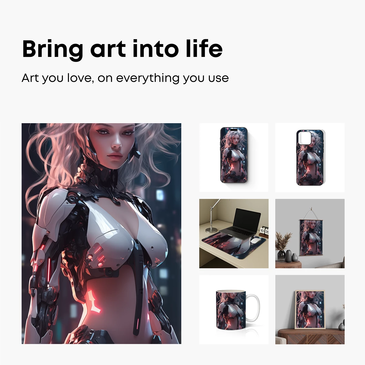 Cybernetic Muse: Futuristic Elegance in Steel and Light - Image 2