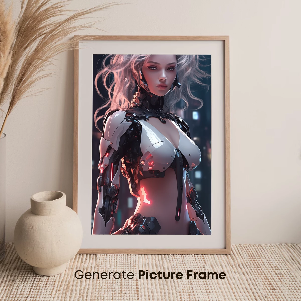 Cybernetic Muse: Futuristic Elegance in Steel and Light - Image 7