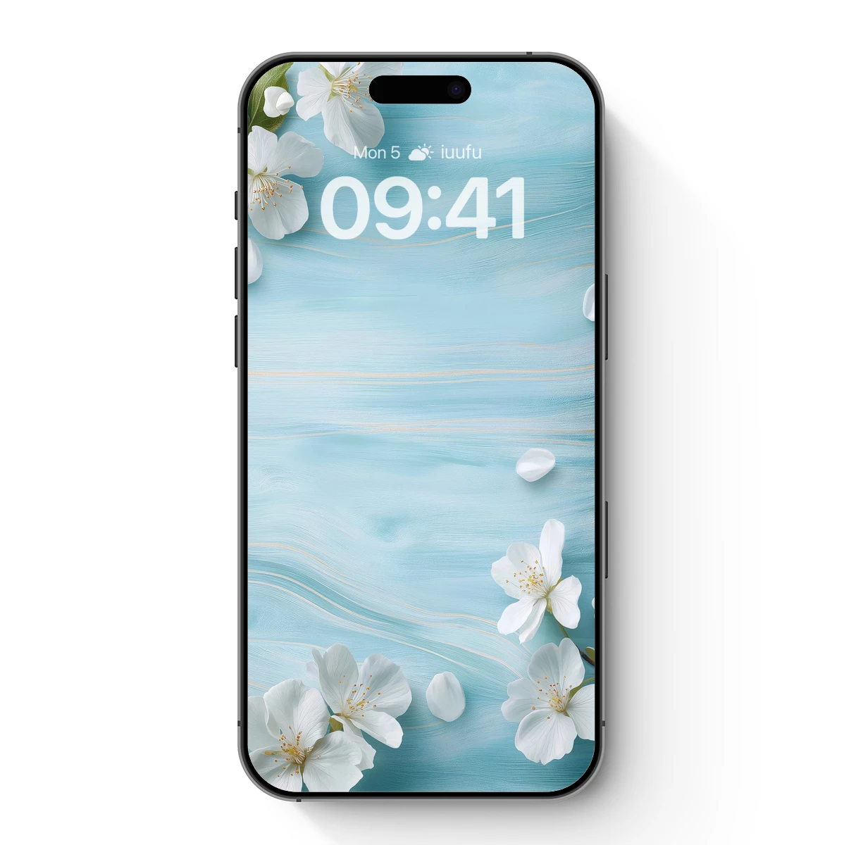 Ethereal Blossoms on Aqua Canvas