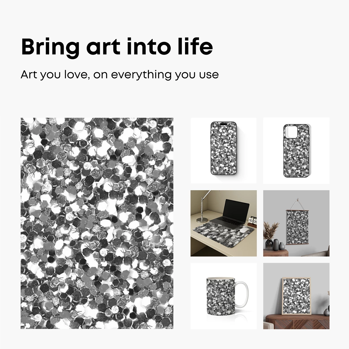 Monochrome Hexagon Symphony - Image 2