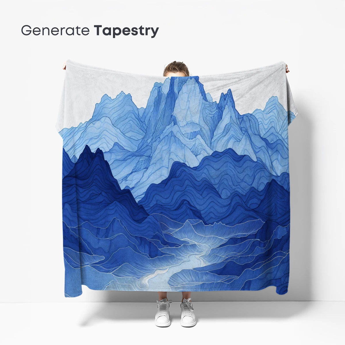 Blue Mountain Symphony: Layered Peaks in Abstract Harmony - Image 5