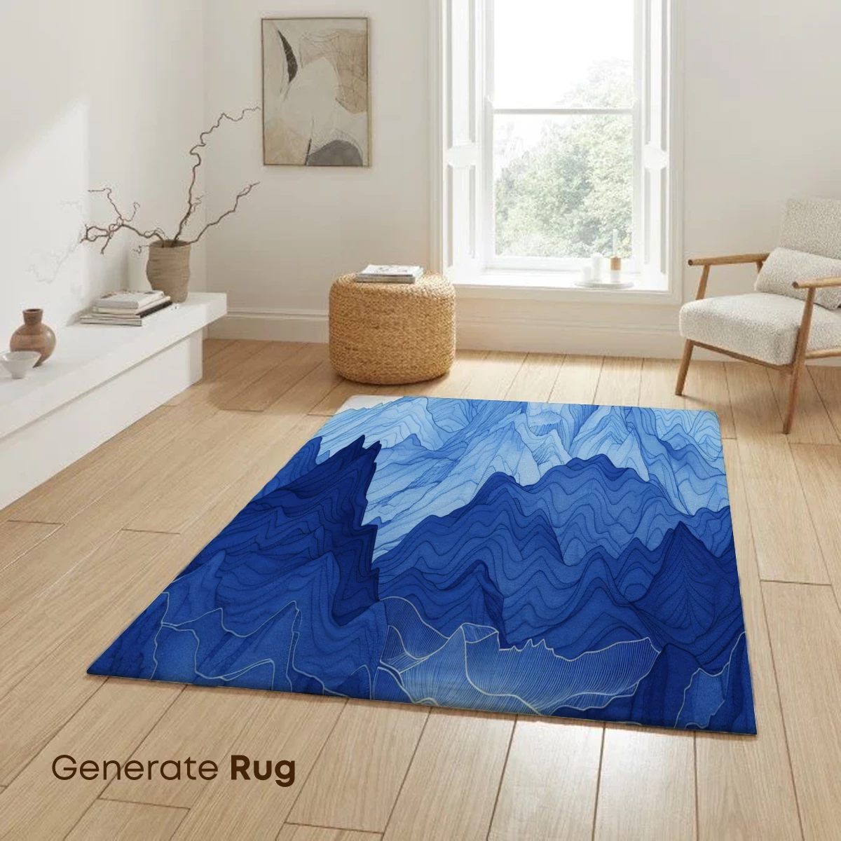 Blue Mountain Symphony: Layered Peaks in Abstract Harmony - Image 6