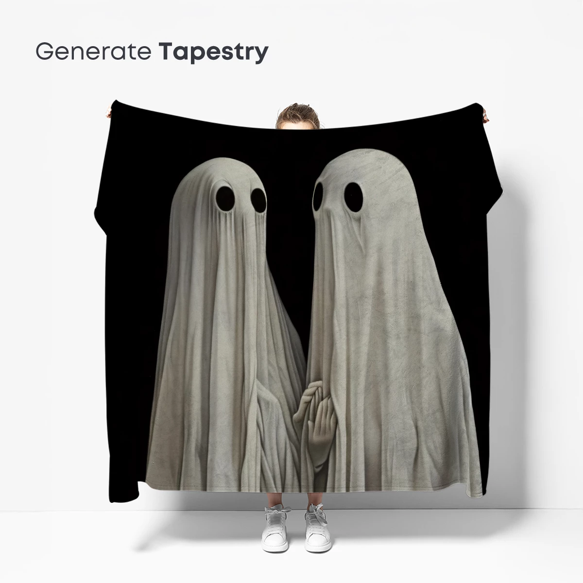 Ethereal Embrace: Ghostly Figures in Whispering Linen - Image 5