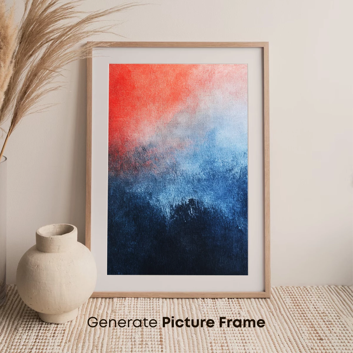 Abstract Sunset Fusion: Red and Blue Harmony - Image 7
