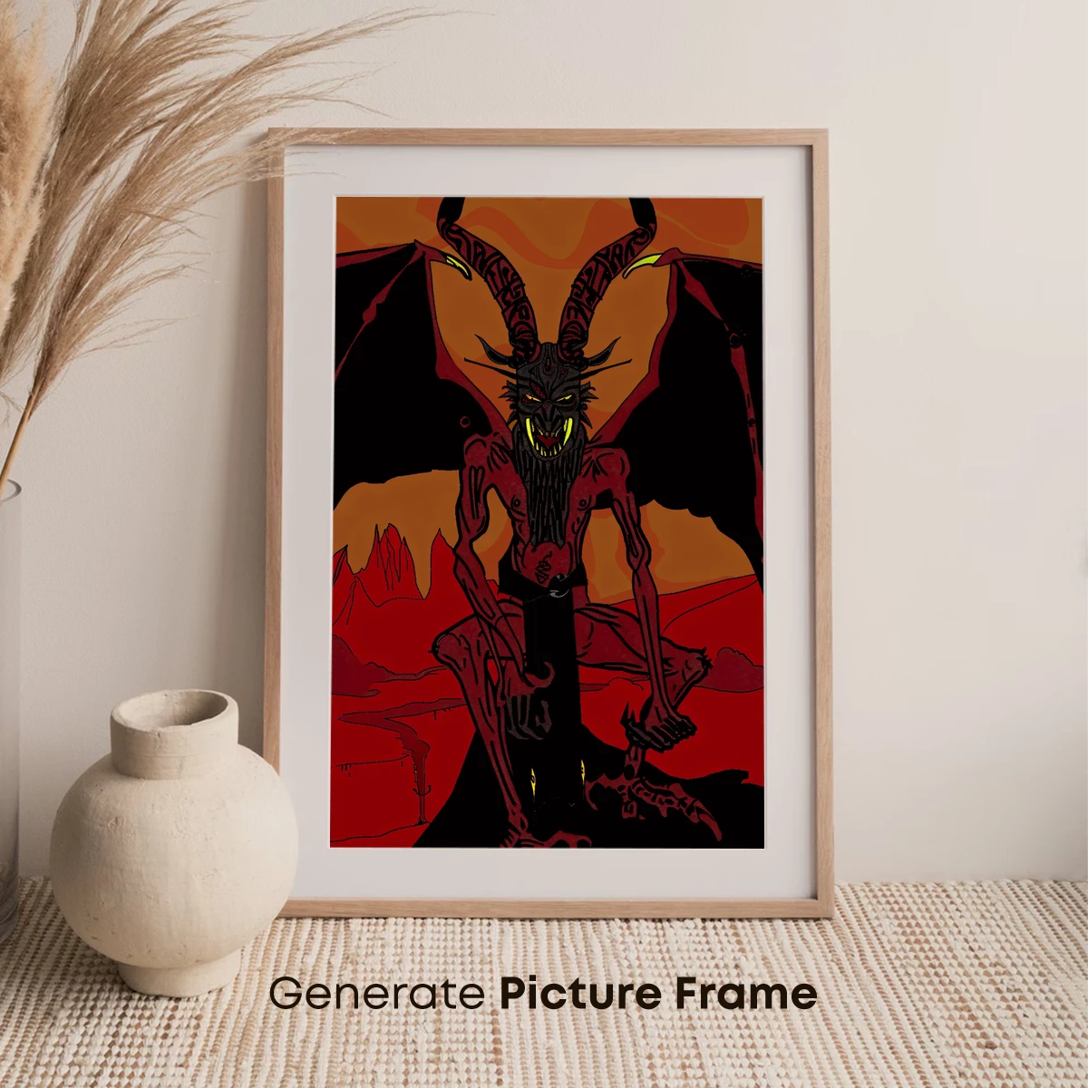 Fiery Demon in Hellish Landscape - Image 7