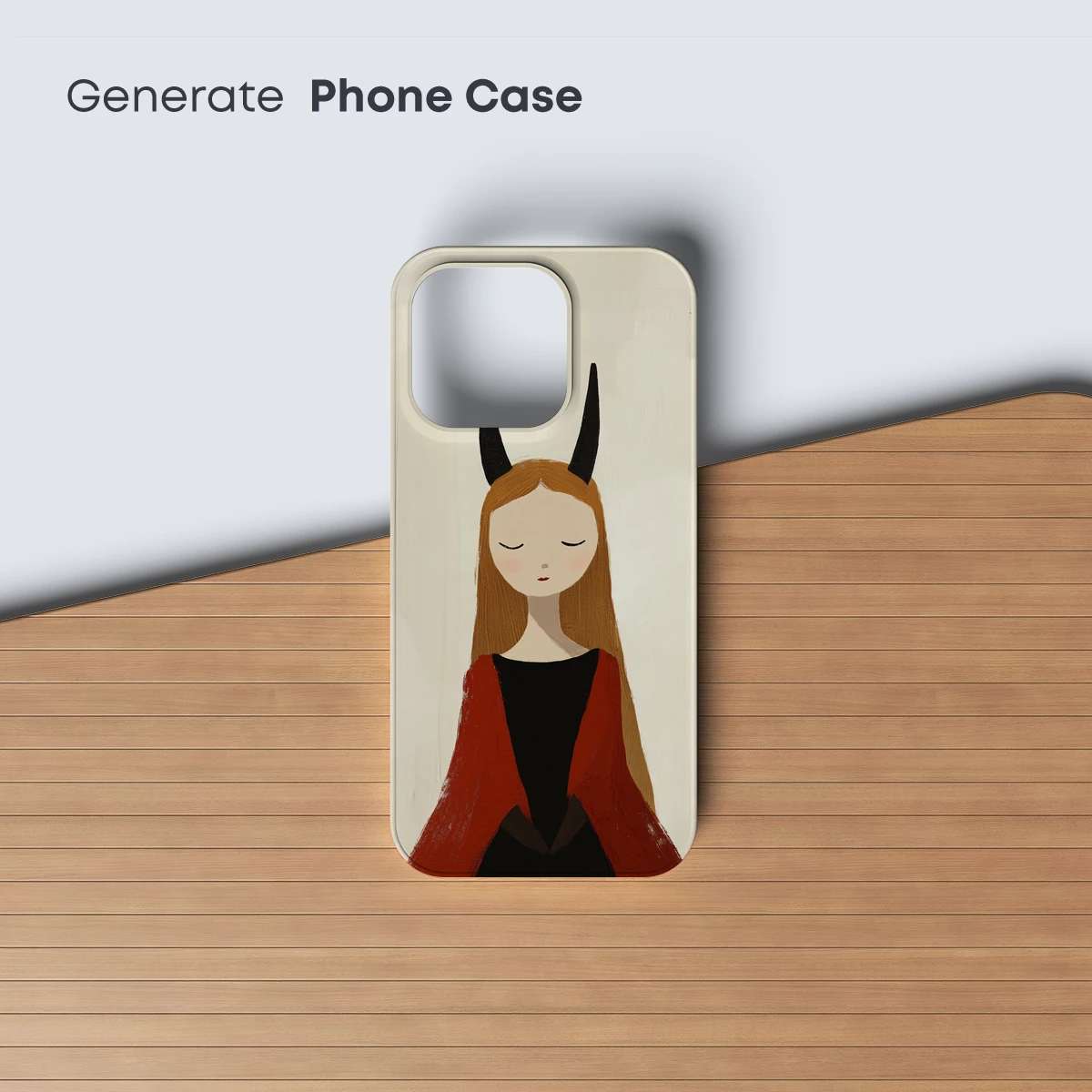 Enigmatic Horned Maiden: A Modern Folklore Portrait - Image 3