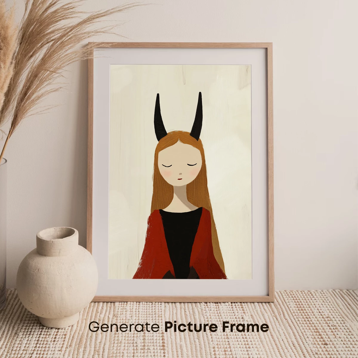 Enigmatic Horned Maiden: A Modern Folklore Portrait - Image 7