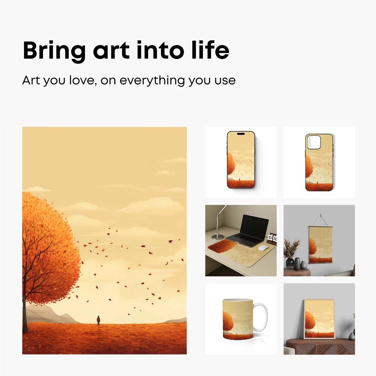 Autumn Solitude: Leaf Whispers in the Sunset - Image 2