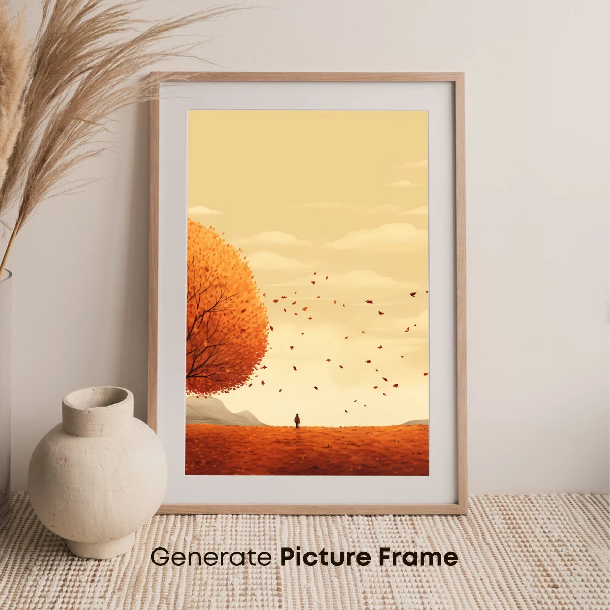 Autumn Solitude: Leaf Whispers in the Sunset - Image 7