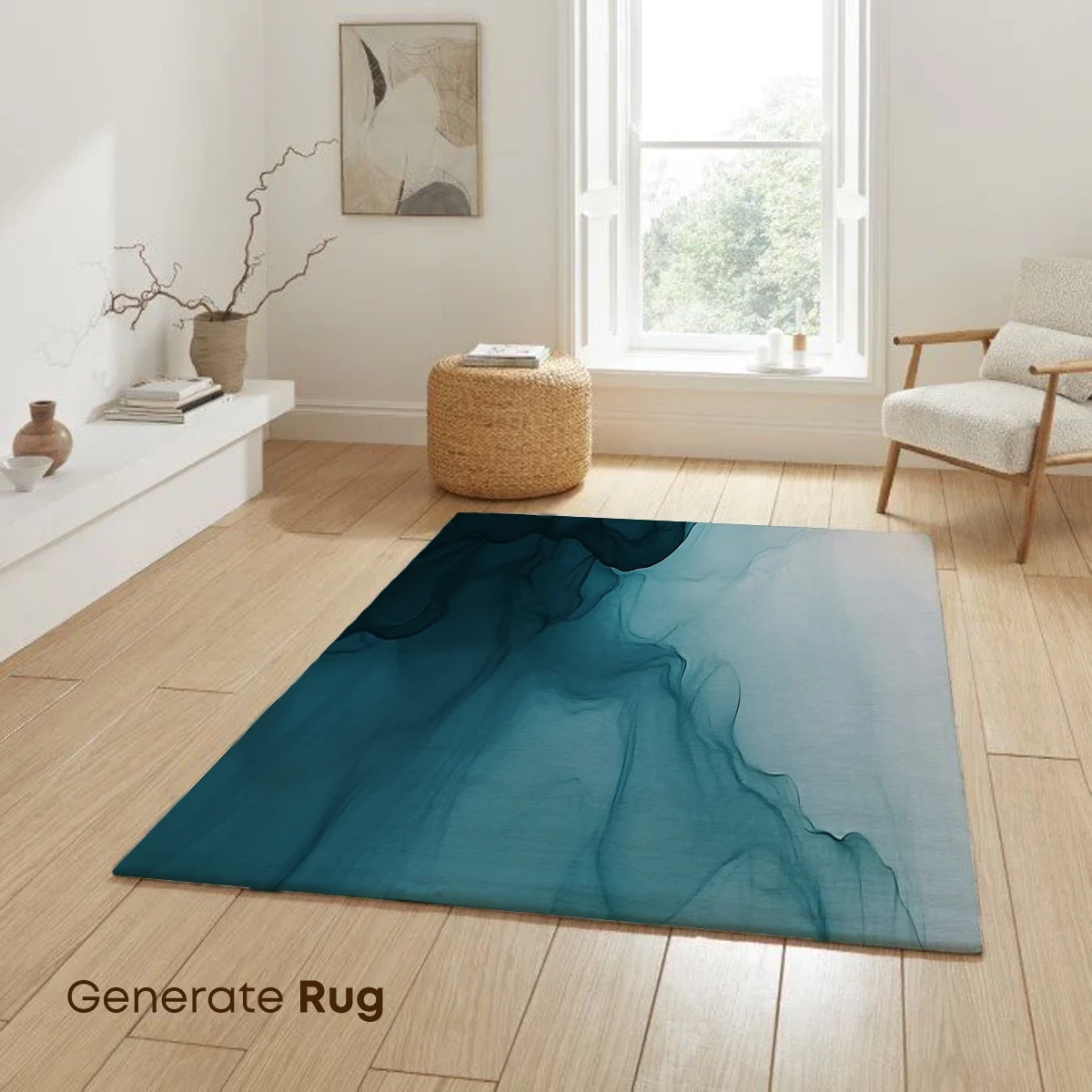 Ethereal Ink Dance: Teal and Amber Fusion - Image 6
