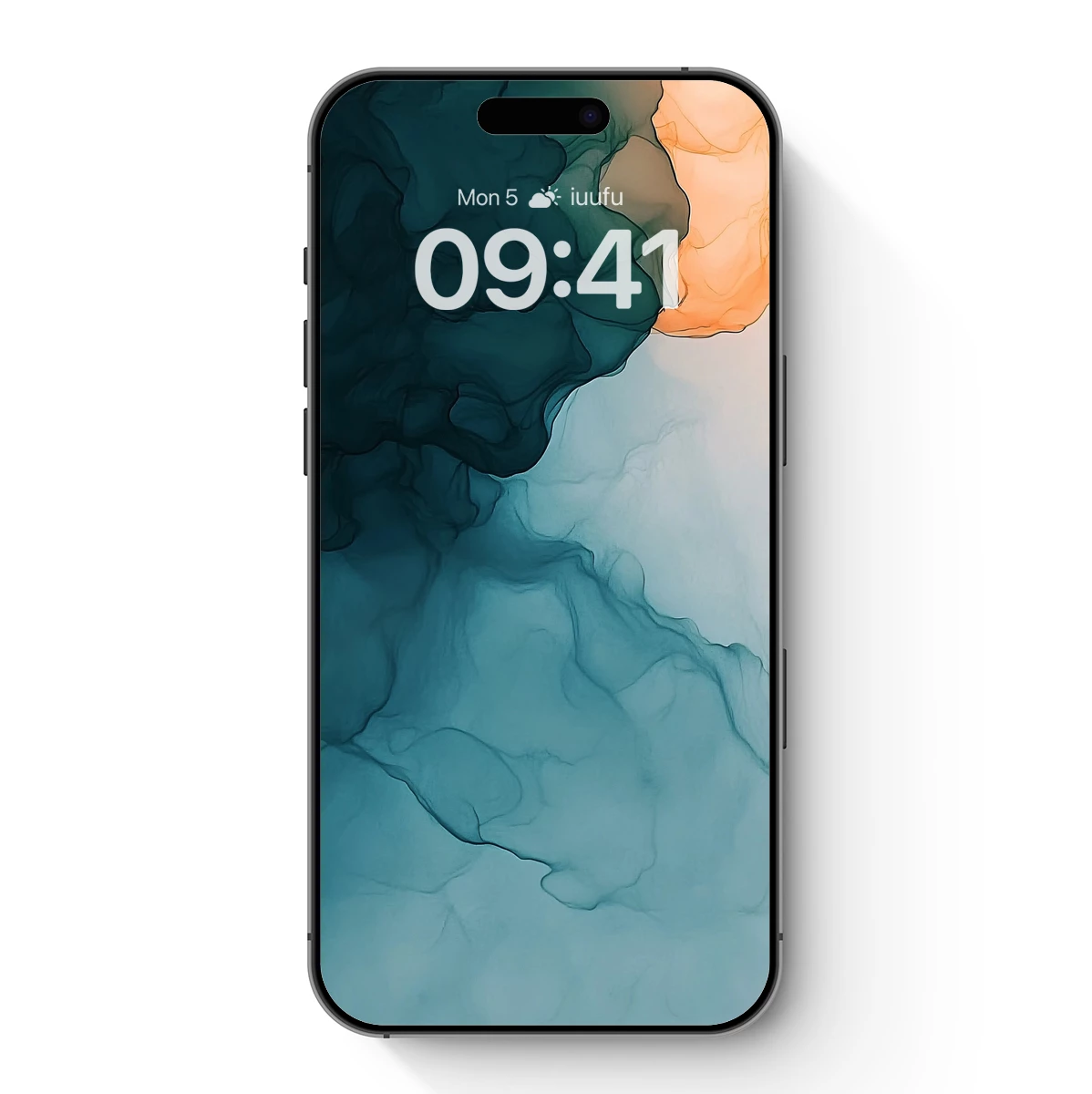 Ethereal Ink Dance: Teal and Amber Fusion