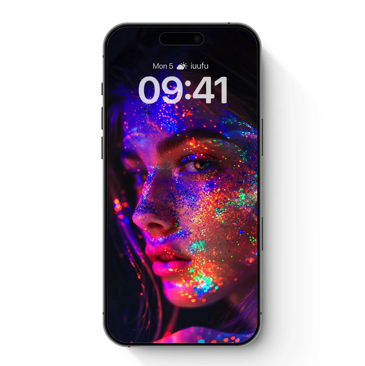 Neon Glitter Portrait: Futuristic Glow Art