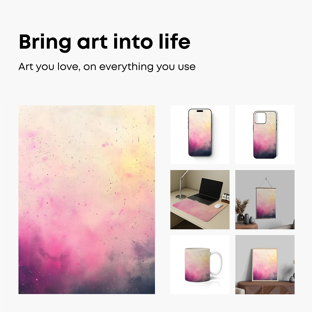 Cosmic Dawn: Pink Nebula Abstract - Image 2