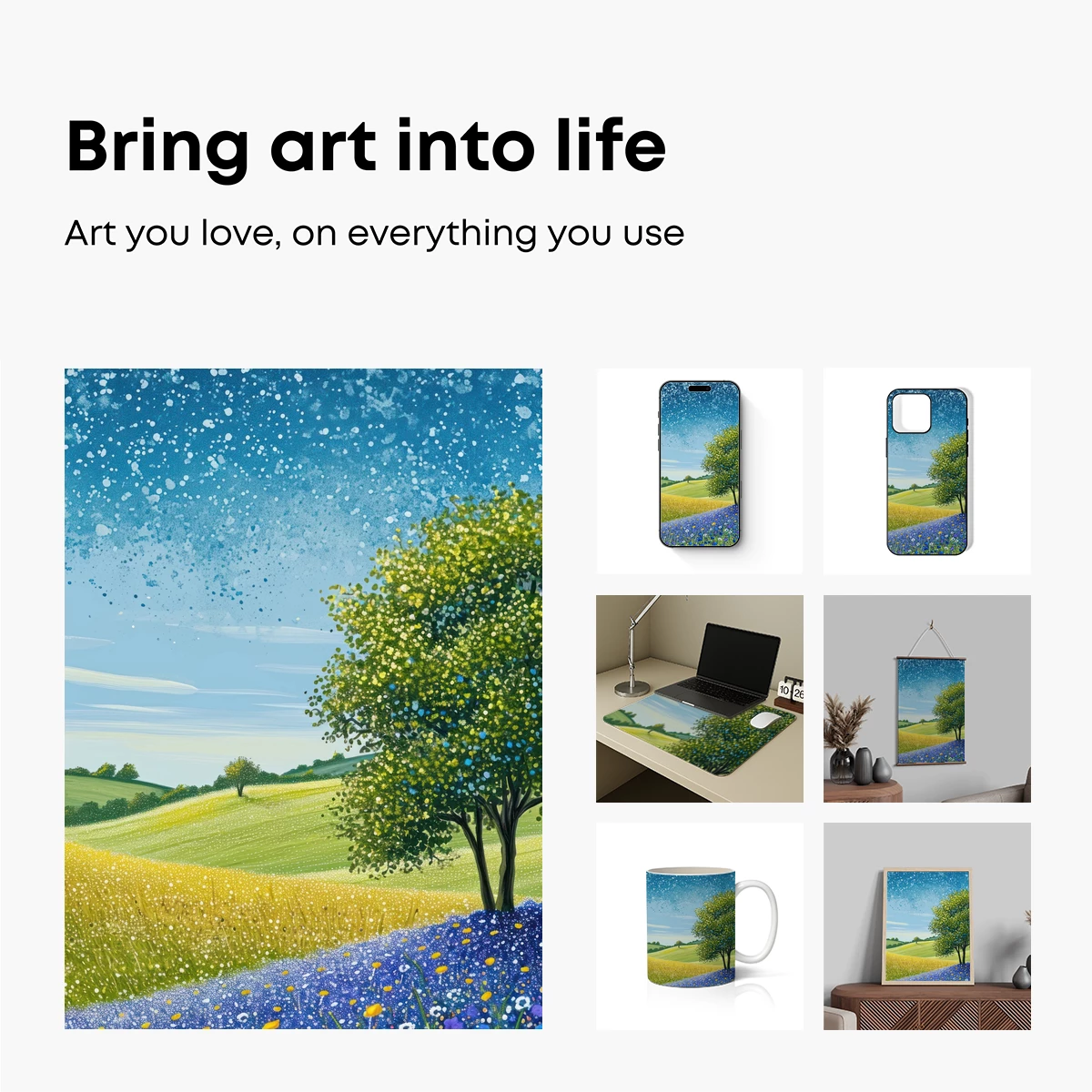 Enchanted Floral Landscape: A Vivid Spring Symphony