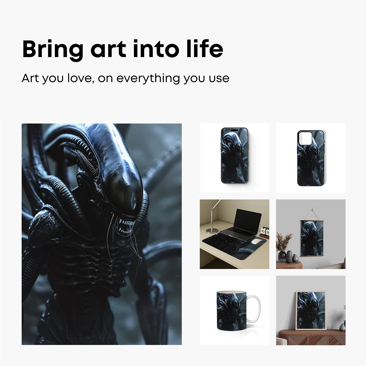 Alien Predator: Dark, Sleek Horror Icon - Image 2