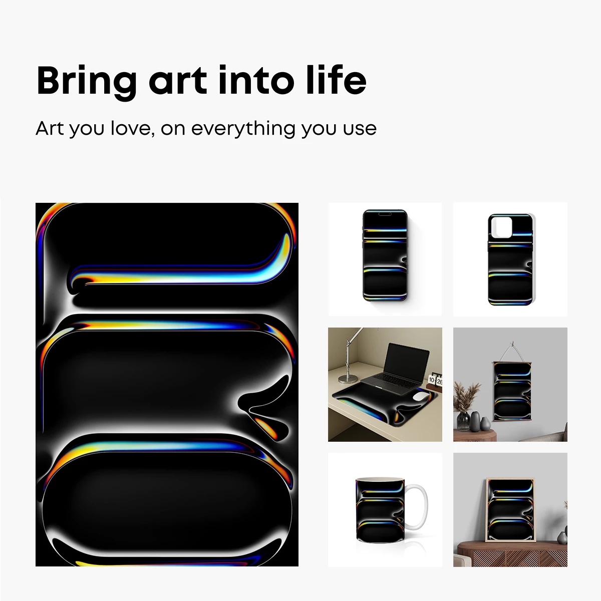 Iridescent Void Frames: Digital Artistry in Black and Light - Image 2