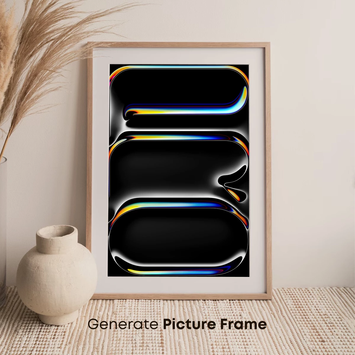 Iridescent Void Frames: Digital Artistry in Black and Light - Image 7