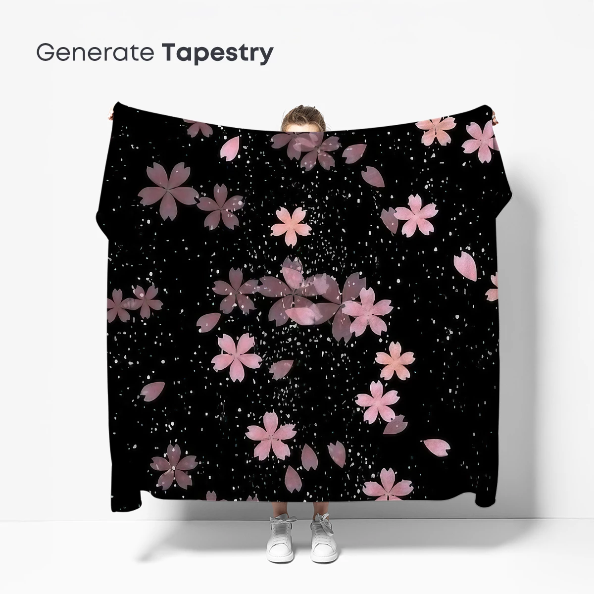 Cherry Blossoms in Midnight Snowfall - Image 5