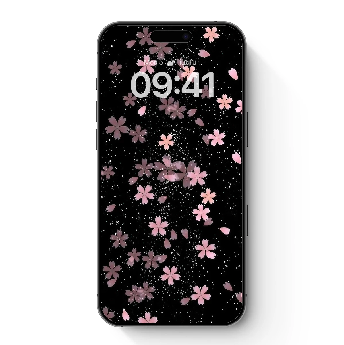 Cherry Blossoms in Midnight Snowfall